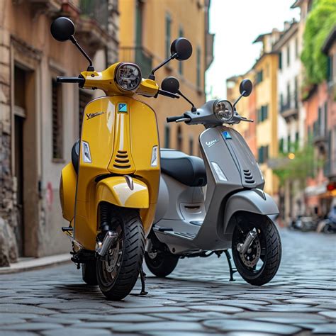 Image présentant les Vespa Primavera et Sprint S dans leurs nouvelles livrées pour le 80e anniversaire, avec un focus sur les nouvelles jantes et l'instrumentation.