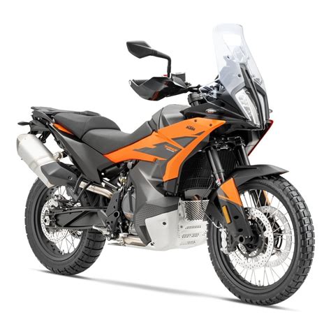 Vue d'ensemble de la KTM 790 Adventure en action sur un chemin de terre