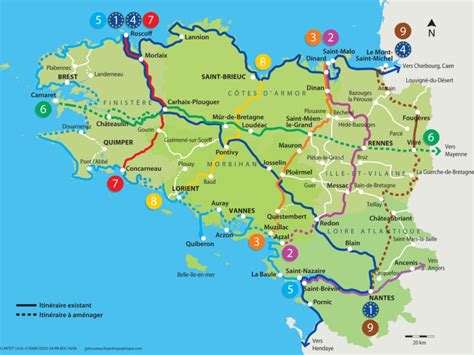 Carte des pistes cyclables autour de Lancieux