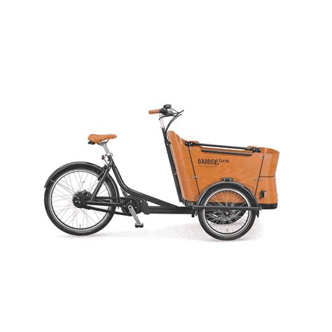 Schéma comparatif des caractéristiques des vélos cargo électriques Babboe Curve et Babboe Go, mettant en avant le moteur Yamaha et le moyeu Enviolo.