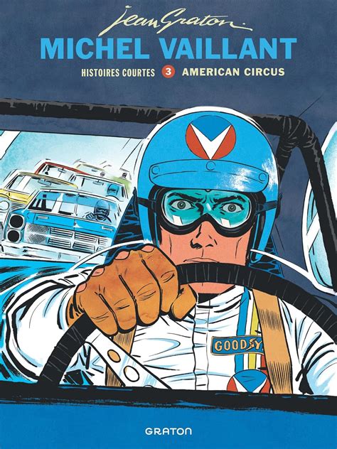 Illustration de Jean Graton représentant Michel Vaillant sur un circuit de course.