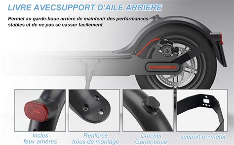 Schéma du système de fixation du garde-boue arrière de la Xiaomi M365 avec les points de faiblesse identifiés.