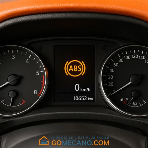 Schéma illustrant le voyant ABS allumé sur un tableau de bord de scooter