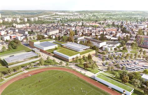 Vue aérienne du complexe d'Anchin lors du Mecanic'Show avec des tentes et des zones d'exposition