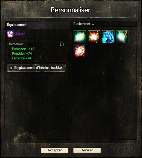 Interface de personnalisation des personnages, montrant les emplacements d'armes, de mutations et les compétences disponibles.