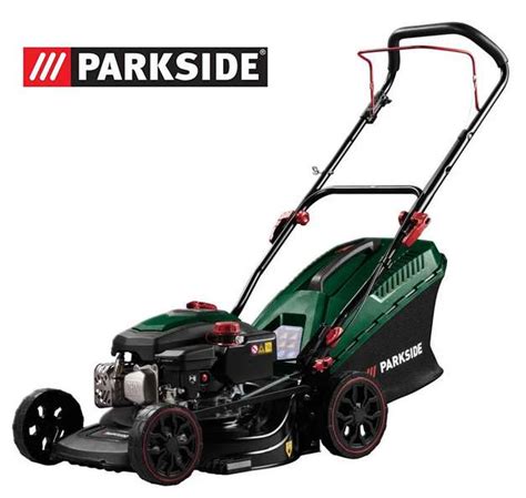 Illustration de la tondeuse thermique Parkside PBRMT 51 A1 dans un jardin
