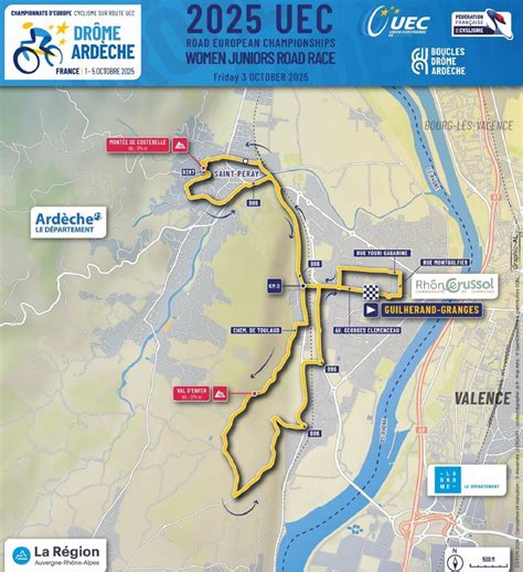 Carte des parcours cyclistes en Europe disputés par l'équipe