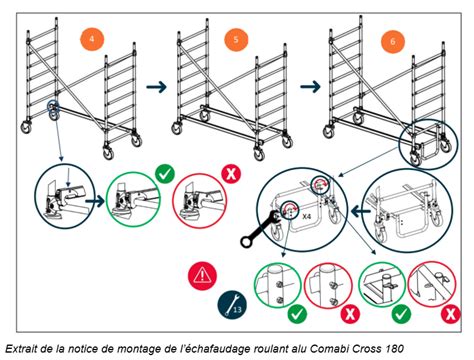 Schéma explicatif du montage et démontage de la béquille d'un scooter
