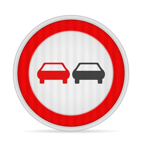 Illustration d'un panneau de signalisation interdisant le dépassement par la droite