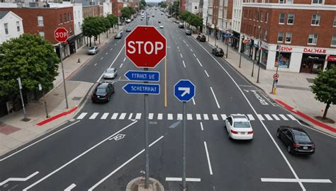 Photo d'une intersection de route avec signalisation claire