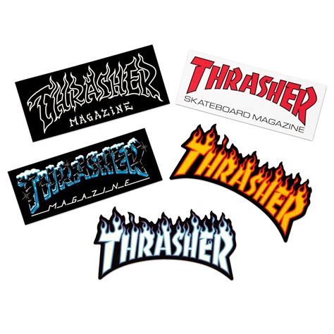 Logo emblématique de Thrasher Magazine avec le nom en flammes
