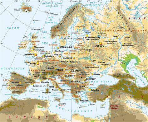 Carte de l'Europe avec les localisations des principaux rassemblements Harley-Davidson mentionnés.
