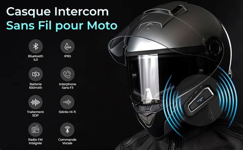 Schéma des composants d'un intercom pour casque moto