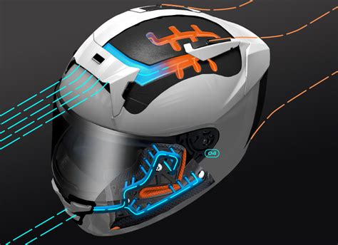 Illustration montrant l'emplacement des écouteurs et du microphone dans un casque moto
