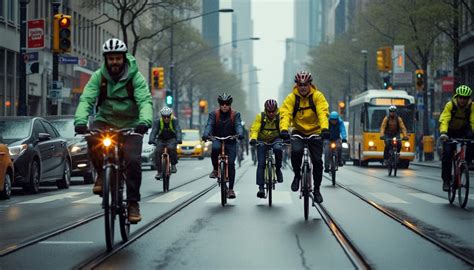 Cycliste naviguant dans une jungle urbaine