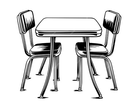 Illustration montrant une table avec des chaises à accoudoirs en bout et des chaises sans accoudoirs sur les côtés