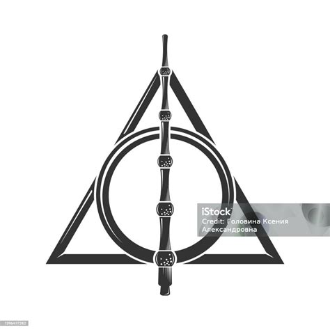 Illustration de Hedwige, du Choixpeau et des reliques de la mort pour décorer un mur.