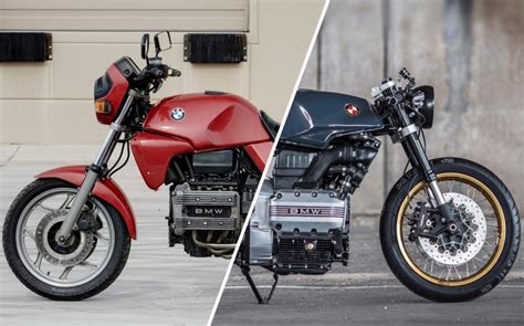 Schéma comparatif des moteurs BMW K75 et K100
