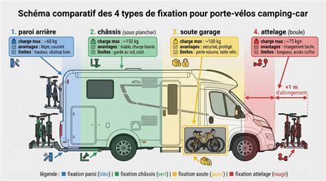 Schéma comparatif des différents types de porte-vélos