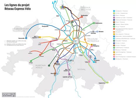 Schéma conceptuel d'un Réseau Express Vélo avec ses caractéristiques principales : sécurité, continuité, lisibilité, confort.