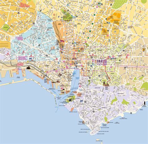 Carte de Marseille avec mise en évidence des routes sinueuses et des quartiers à éviter aux heures de pointe