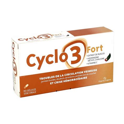Boîte de Cyclo 3 Fort avec mention des trois principes actifs