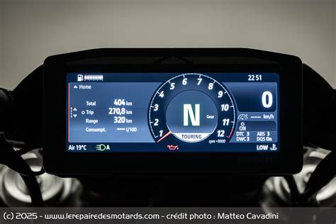 Tableau de bord TFT couleur de la Ducati Monster 821