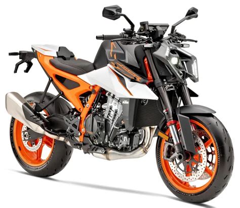 Design de la KTM 990 Duke R 2025 avec accents orange