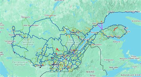 Carte des sentiers de motoneige du Québec