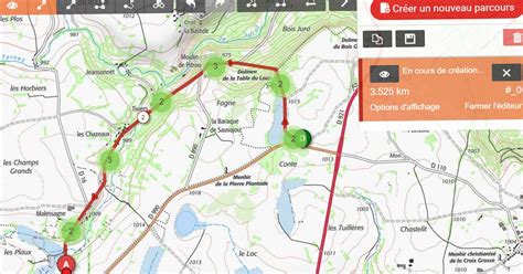 Carte d'un itinéraire VTT circulaire dans la région