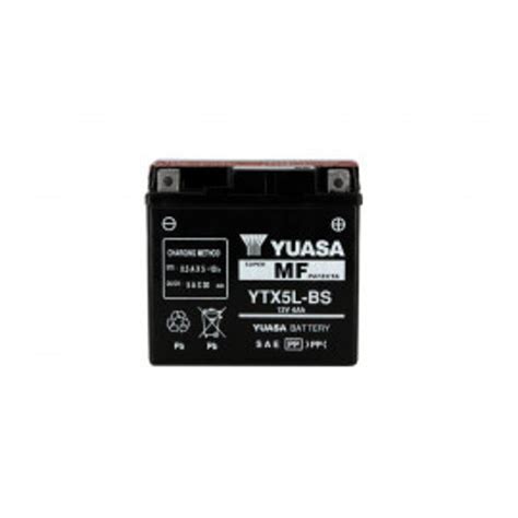 Photo de la batterie YTX5L-BS avec son pack d'acide