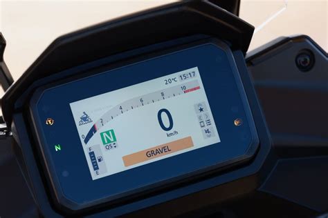 Vue du tableau de bord TFT de la Honda Transalp