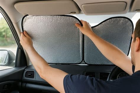 Schéma comparatif de différents types de pare-soleil pour voiture