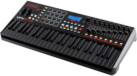 Gros plan sur les pads et les faders de l'Akai MPK249.