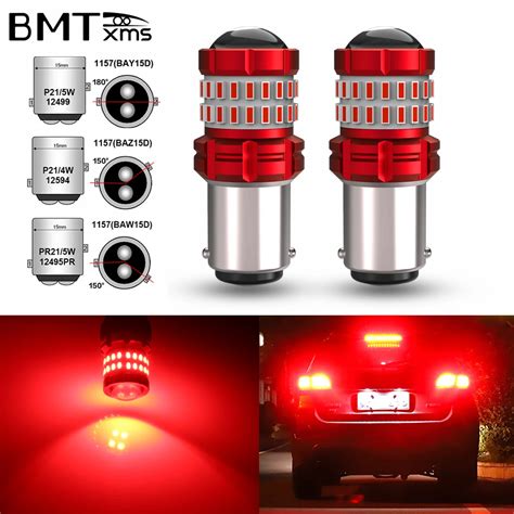 Illustration d'une ampoule LED P21/5W BAY15D rouge avec son culot.