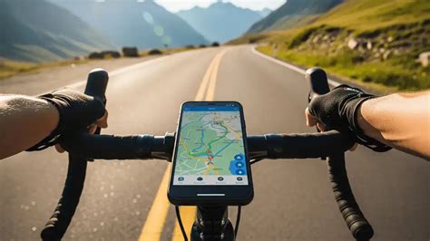 Un cycliste utilisant un compteur GPS sur son guidon.