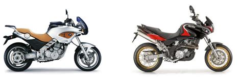 Schéma comparatif des modèles Aprilia Pegaso et BMW F 650