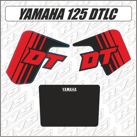 Illustration d'une moto Yamaha 125 DTLC avec le kit déco appliqué