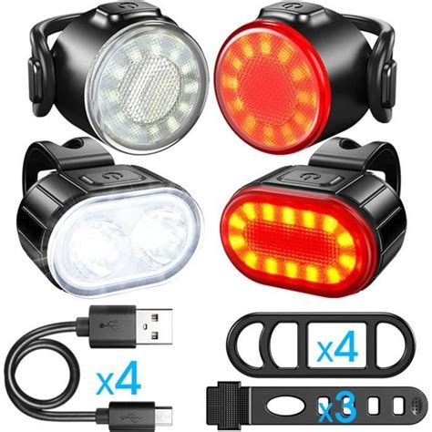 Comparatif visuel de différents types de feux de vélo à LED