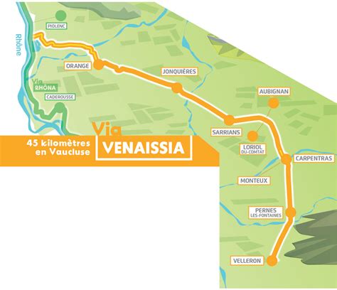 Carte détaillée de la Via Venaissia