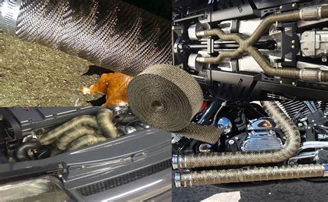 Illustration montrant l'enroulement en biais de la bande thermique sur un collecteur d'échappement