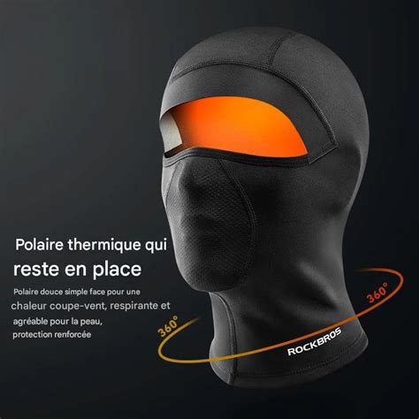 Schéma expliquant les bénéfices d'une cagoule de moto : protection thermique, confort, respirabilité, hygiène