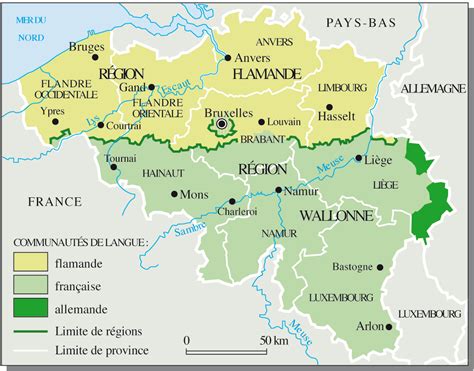 Carte de la Belgique mettant en évidence les lieux historiques du motocross