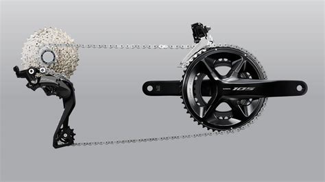 Illustration des leviers de changement de vitesse Shimano 105 avec leurs composants