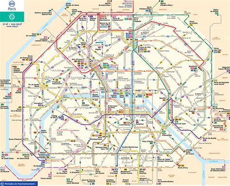 Schéma du réseau de métro parisien avec les différentes lignes