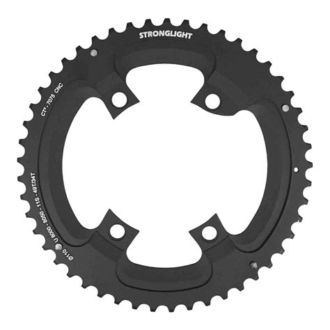 Vue rapprochée d'un plateau de vélo Stronglight avec des dents polies