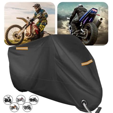 Infographie montrant les dimensions de la bâche XXXL par rapport à une moto