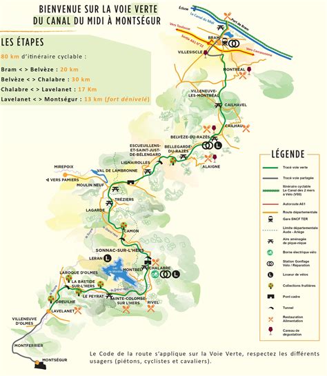 Carte schématique de la voie verte reliant Compiègne à Roye, passant par les environs de Lachelle
