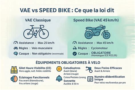 Schéma comparant les caractéristiques d'un VAE et d'un speed bike