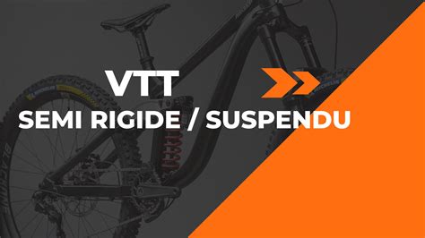 Infographie comparant un VTT semi-rigide et un VTT tout suspendu, montrant l'emplacement des suspensions.